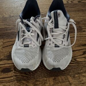 Brooks White and Gray Athletic Shoes